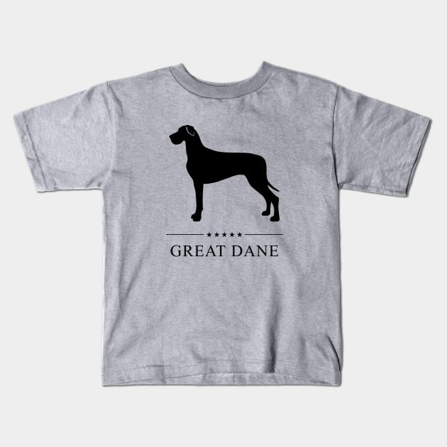 Great Dane Black Silhouette Kids T-Shirt by millersye